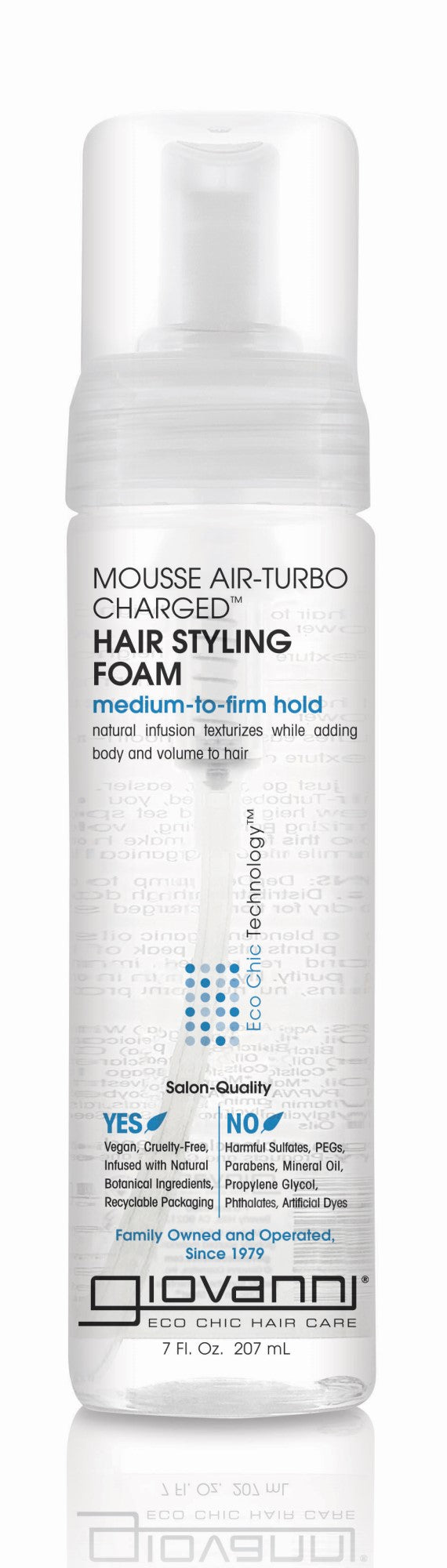 Giovanni Natural Mousse Air-turbo Charged Hair Styling Foam 207ml