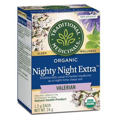 Traditional Medicinals Organic Nighty Night Extra Tea With Valerian 16 Tea Bags