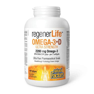 RegenerLife Omega-3+D Ultra Strength 150 Enteripure Enteric Coated Softgels