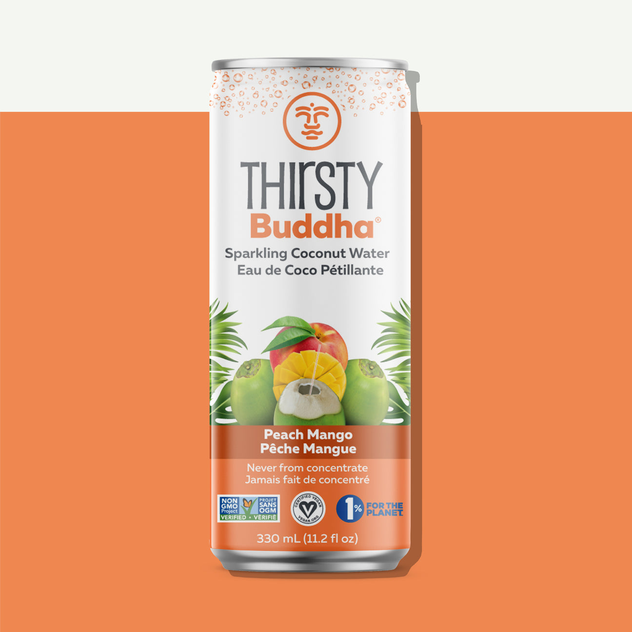 Thirsty Buddha Sparkling Coconut Water Peach Mango 330ml