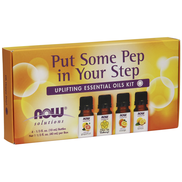 NOW Put Some Pep in Your Step Uplifting Essential Oil Kit 4 x 10ml