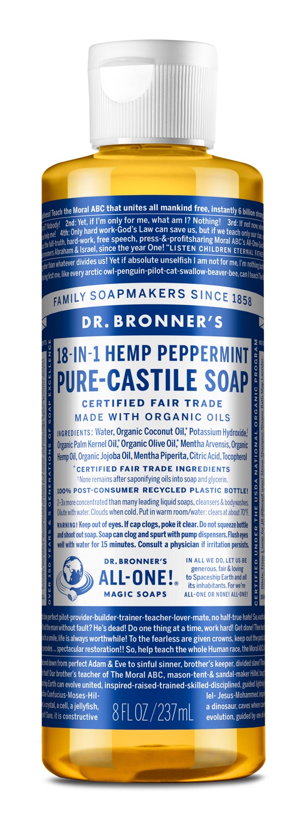Dr. Bronner’s Organic Peppermint Castile Soap 237ml