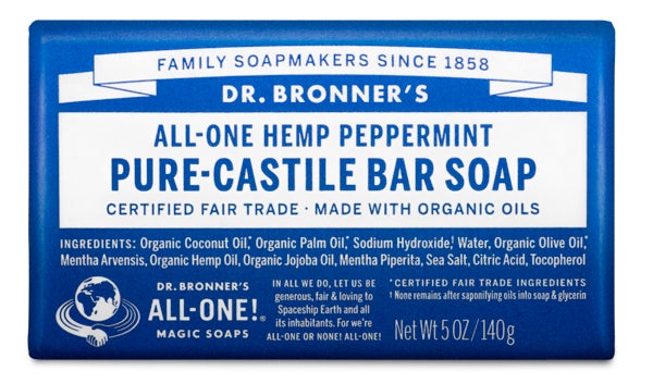Dr. Bronner’s Organic Peppermint Castile Bar Soap 142g