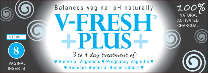 V-Fresh Plus 100% Natural Activated Carbon 8 Vaginal Inserts