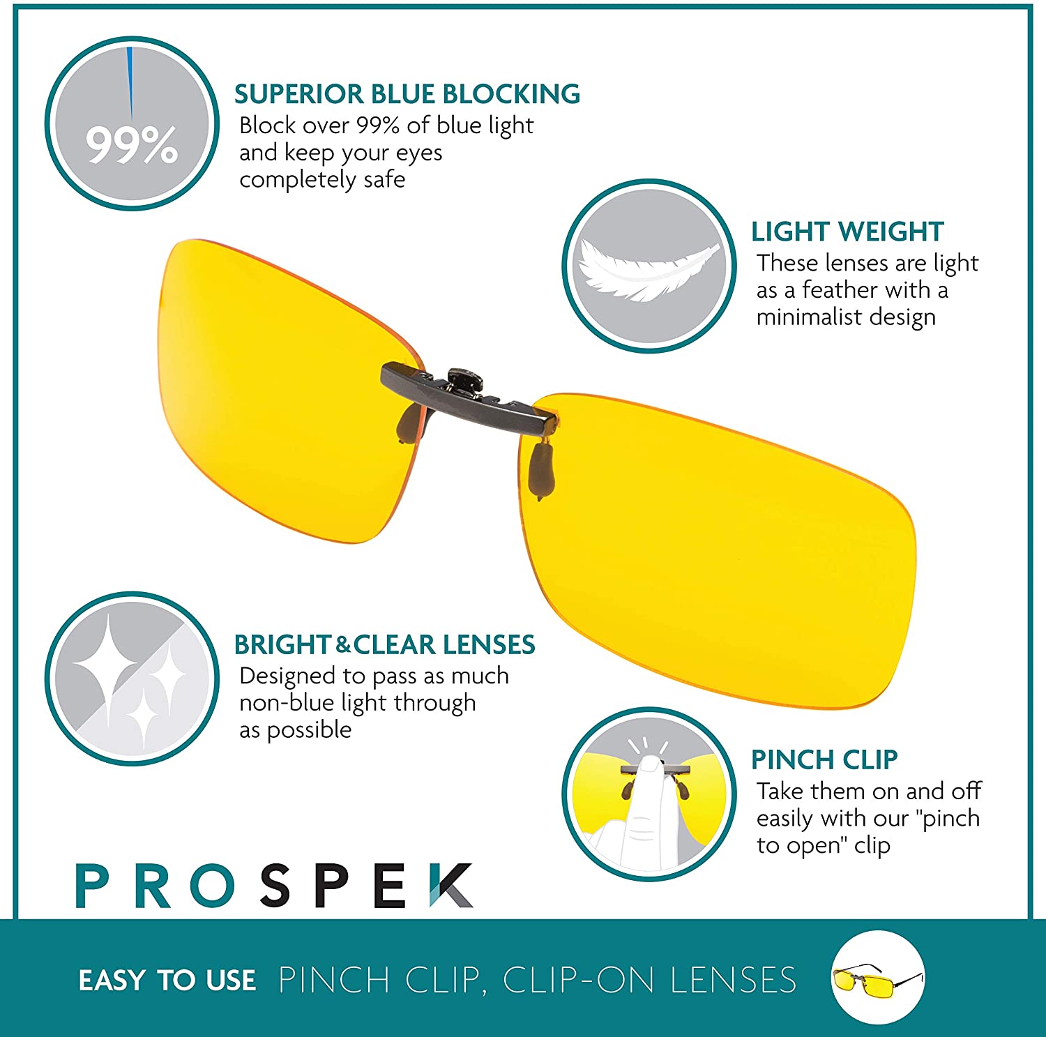 Prospek Anti-Blue Light Glasses Clip-On