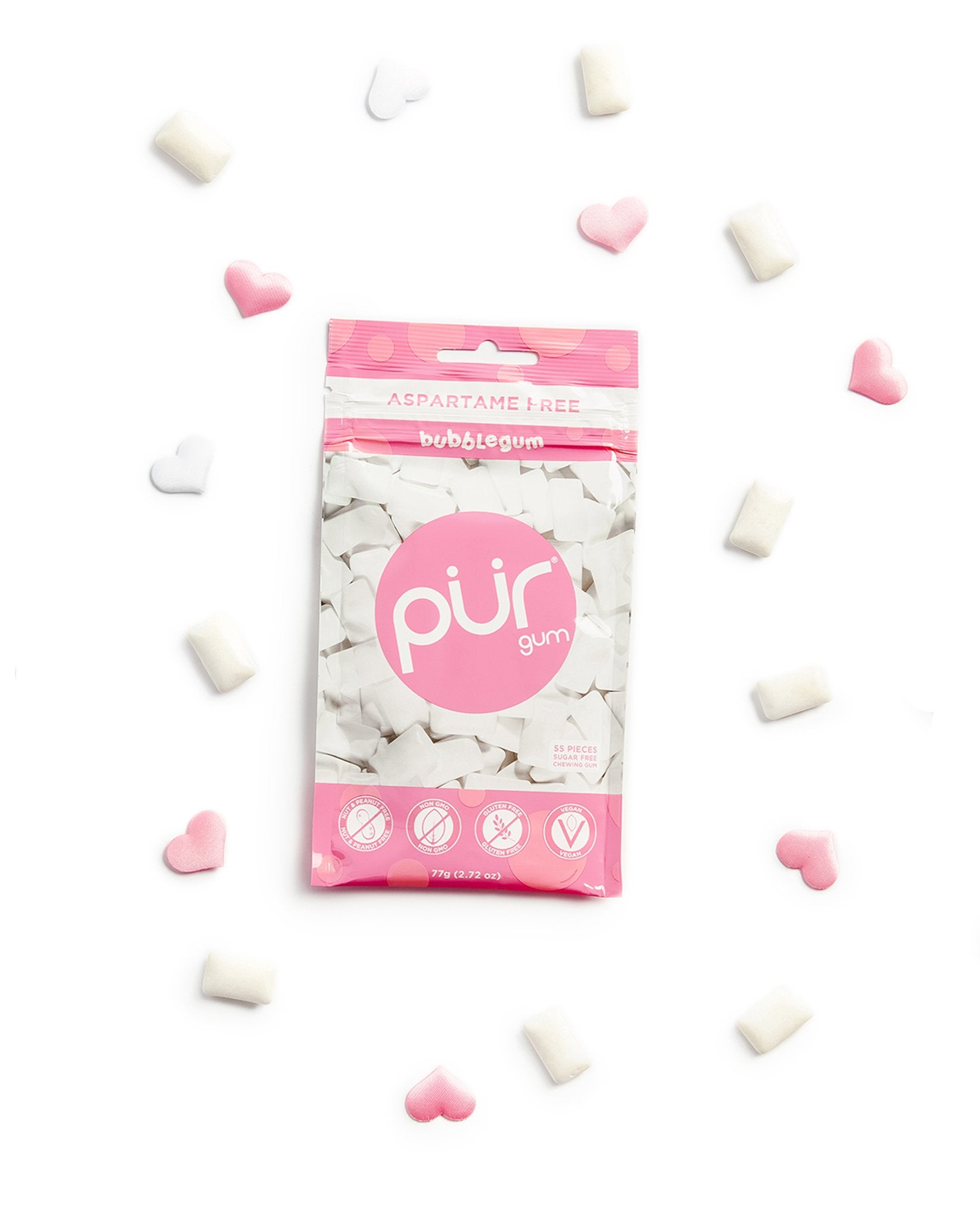 Pur Gum Sugar-Free Bubblegum Bag 80g  (55 Pieces)