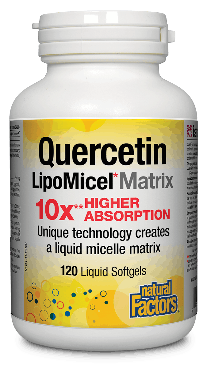 Natural Factors Quercetin LipoMicel Matrix 120 Softgels