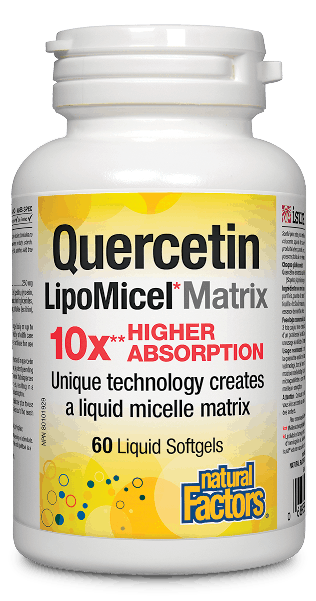 Natural Factors Quercetin LipoMicel Matrix 60 Softgels (Replaced with Boxed Version)