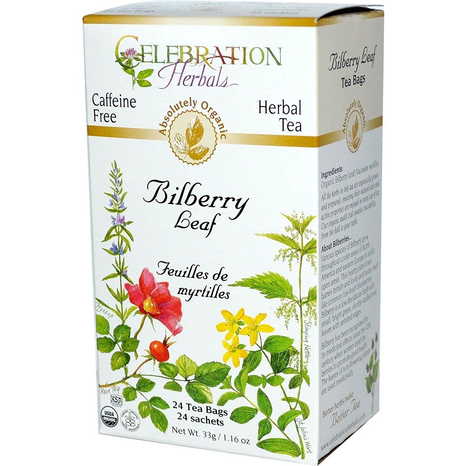 Celebration Herbals Bilberry Leaf Organic 24 Tea Bags