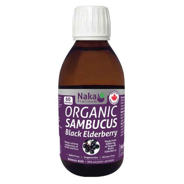 Naka Platinum Organic Sambucus Black Elderberry BONUS 300ml