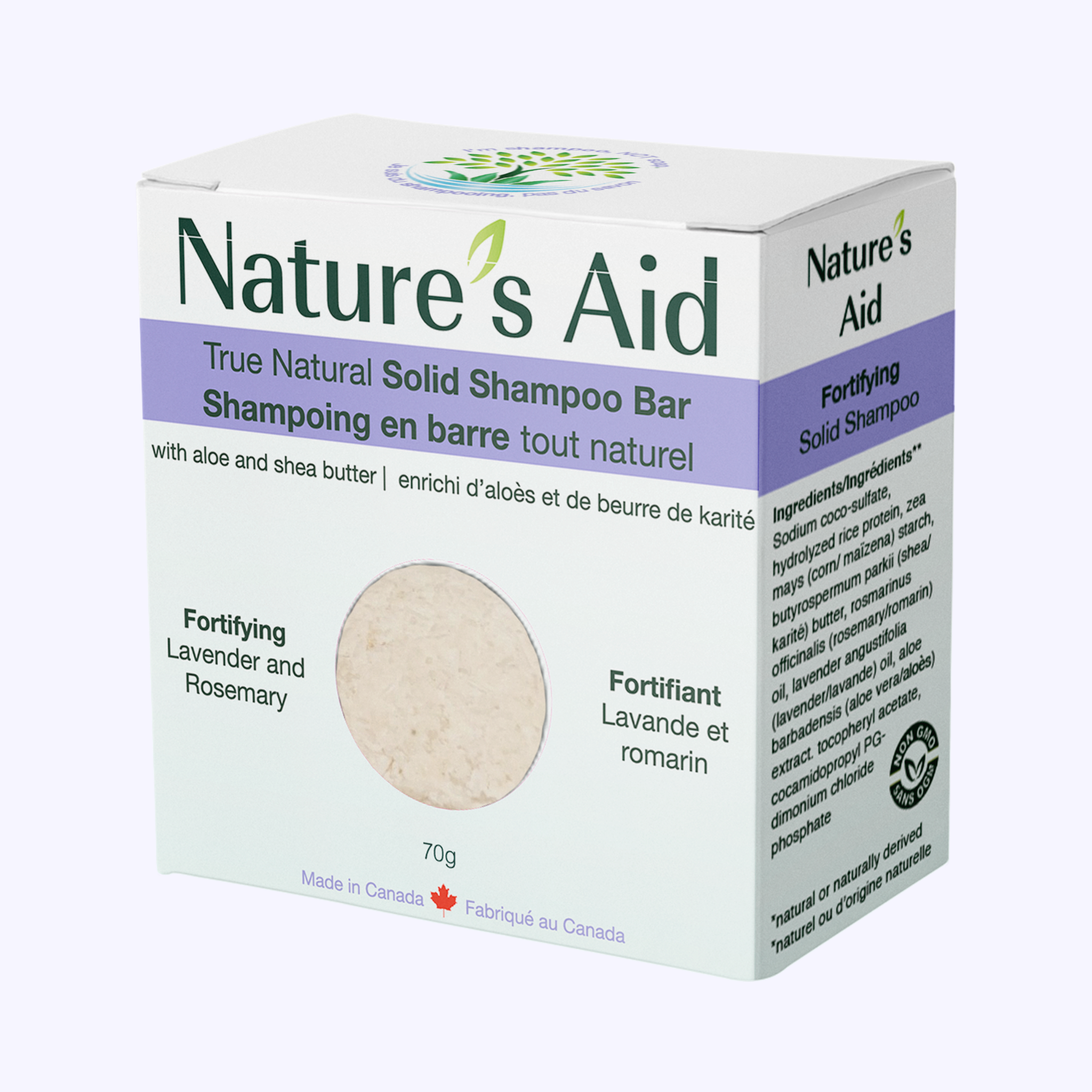 Nature's Aid True Natural Solid Shampoo Bar Lavender Rosemary 70g