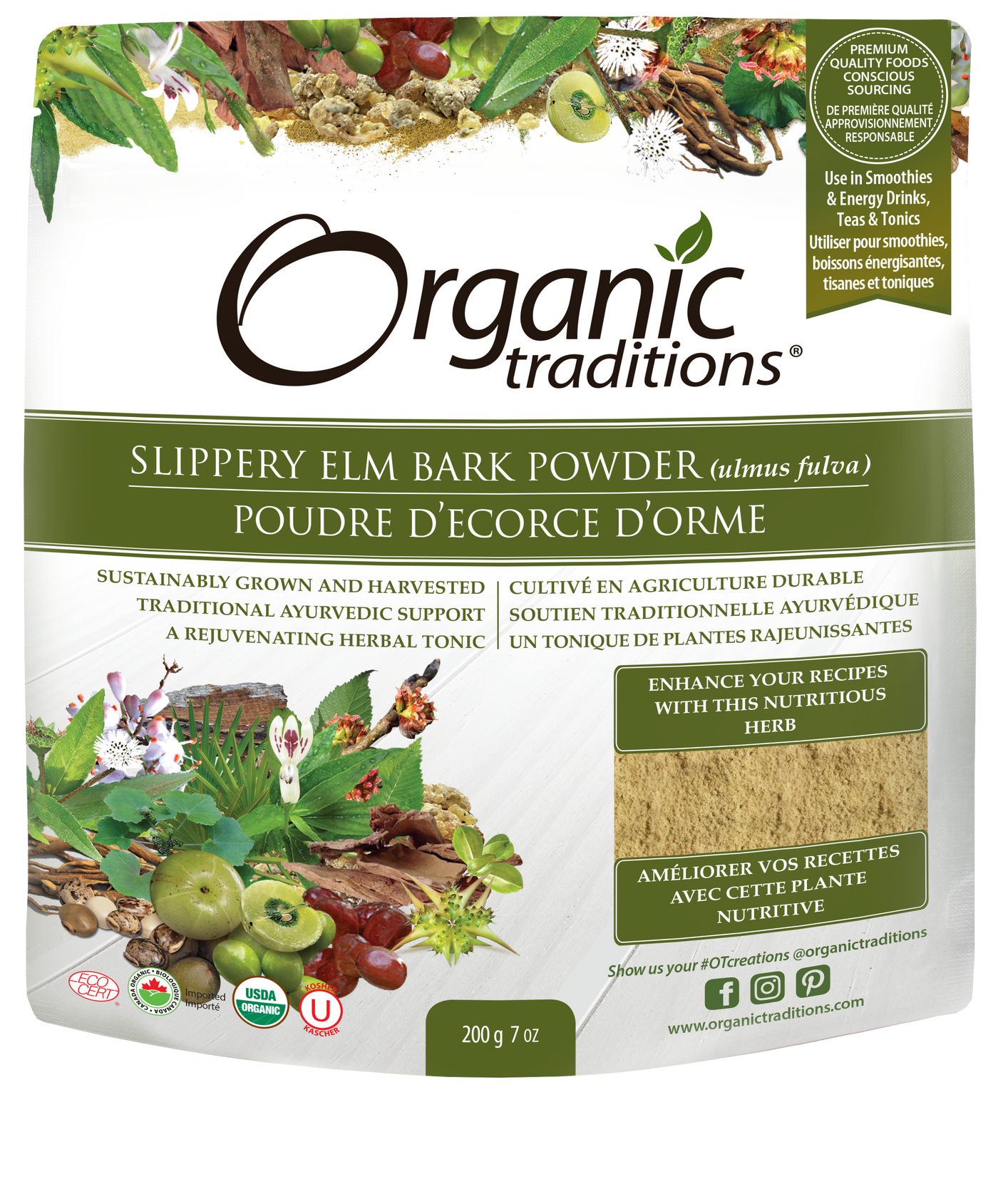 Organic Traditions Organic Slippery Elm Bark Powder 200g