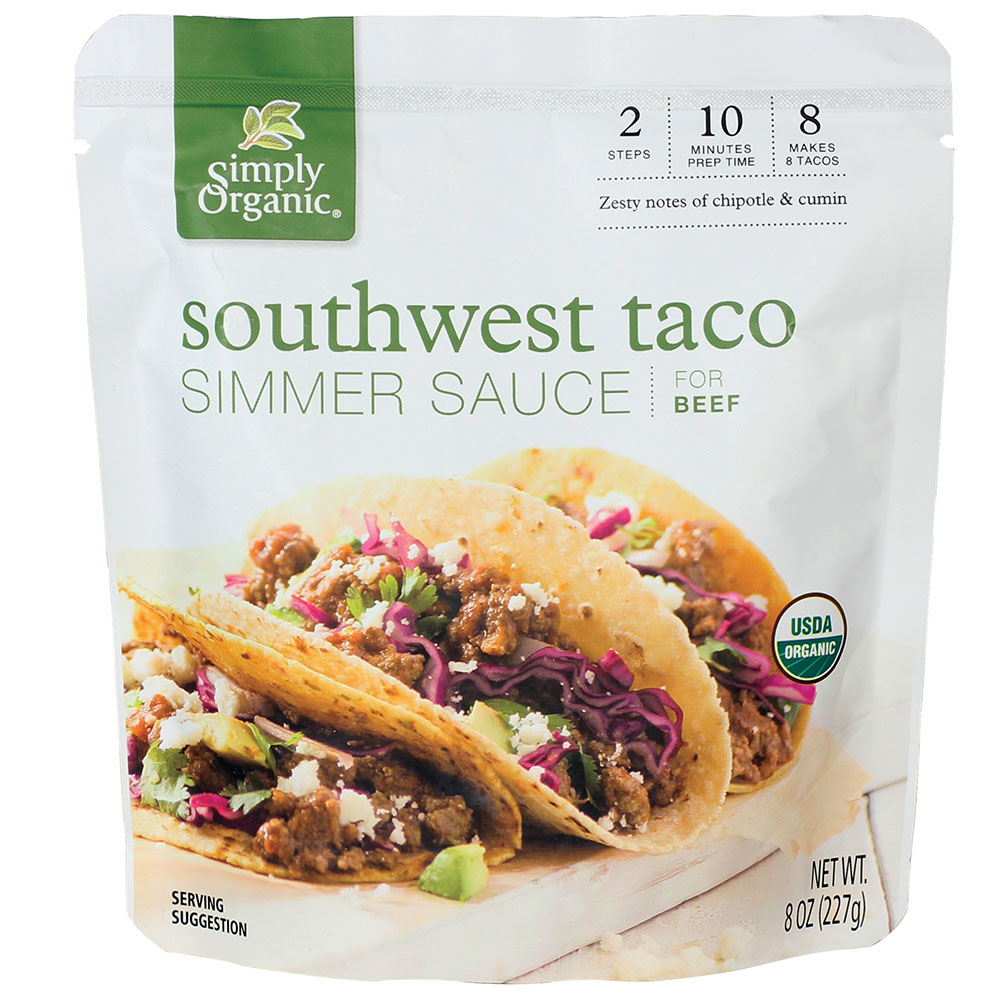 Simply Organic Southwest Taco Simmer Sauce for Chicken 227g