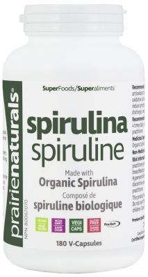 Prairie Naturals Organic Spirulina 180 Vegetarian Capsules