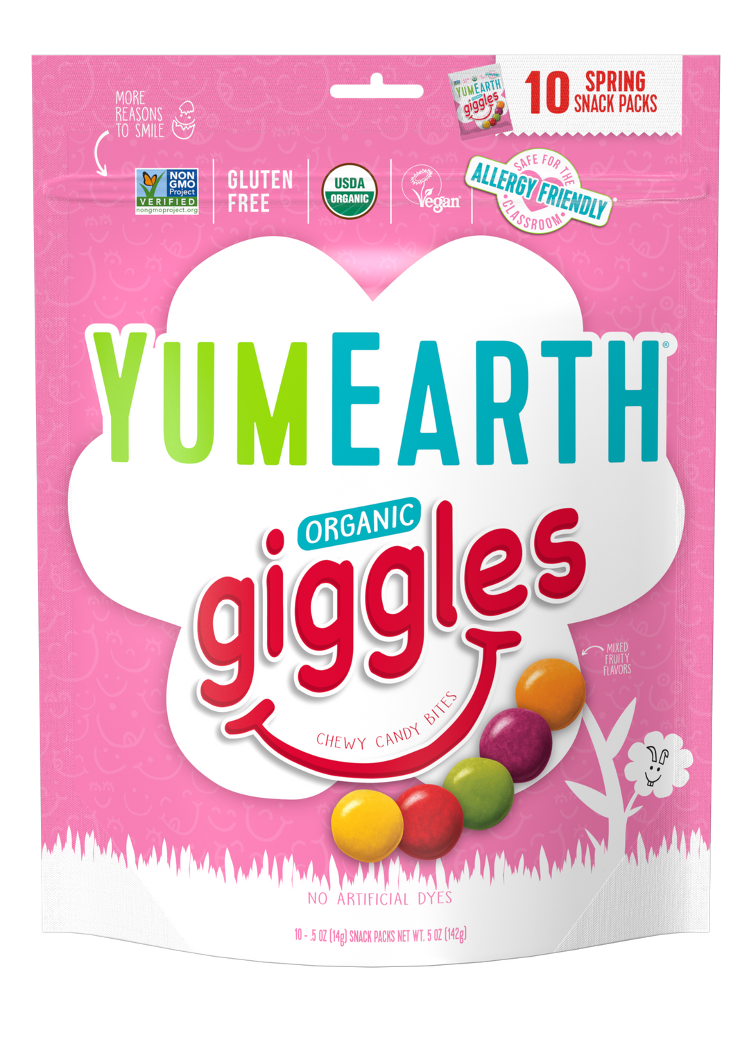 Yum Earth Organic Spring Giggles 10 Snack Packs 142g