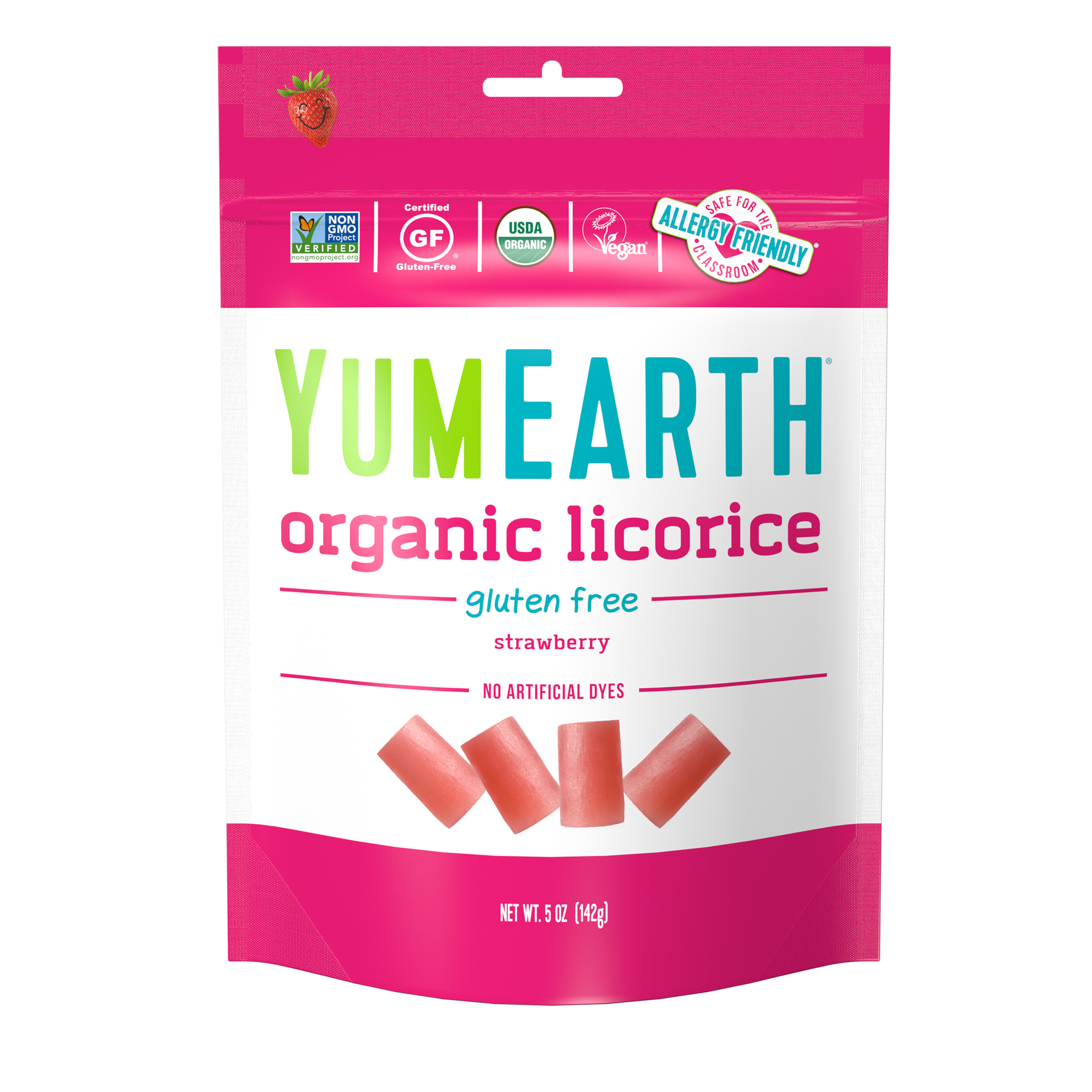 Yum Earth Organic Strawberry Licorice 142g