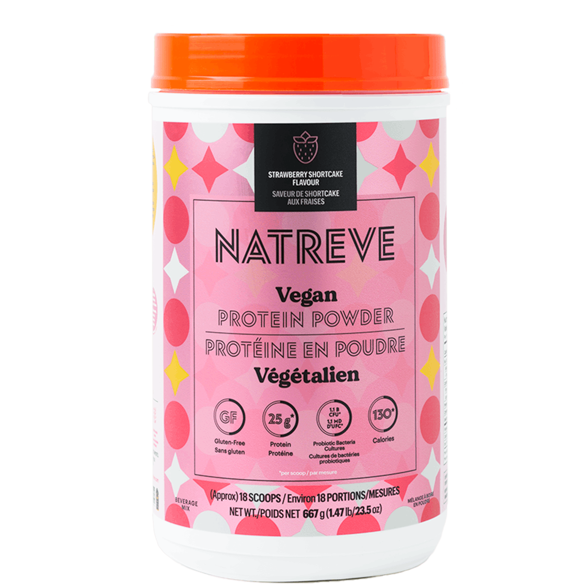 Natreve Strawberry Shortcake Vegan Protein Powder 667g