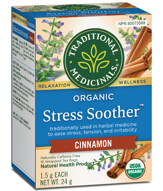 Traditional Medicinals Organic Stress Soother Cinnamon Tea 16 Tea Bags