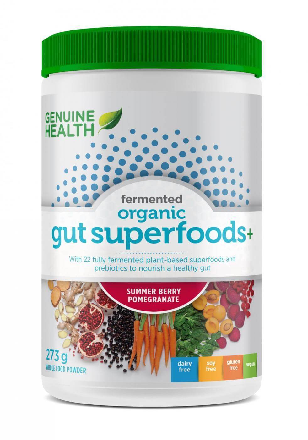 Genuine Health Fermented Organic Gut Superfoods+ Summer Berry Pomegranate 273g