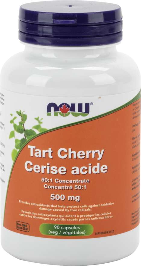 NOW Tart Cherry Concentrate 500mg 50:1 90 Vegetarian Capsules