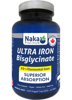 Naka Platinum Ultra Iron Bisglycinate 240 Vegetarian Capsules