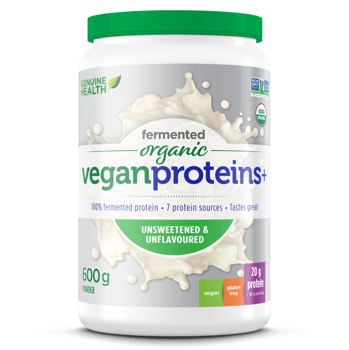 Genuine Health Organic Fermented Vegan Proteins+ Unsweetened & Unflavoured 600G
