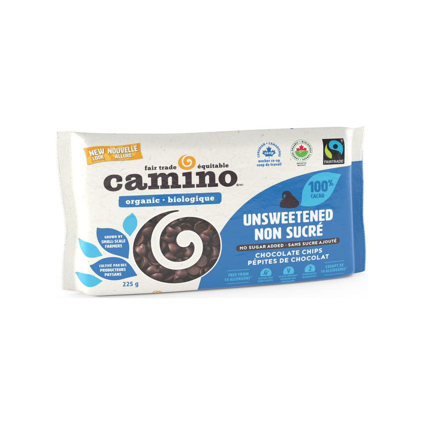 Camino Fair Trade Organic Unsweetened Chocolate Chips 225g