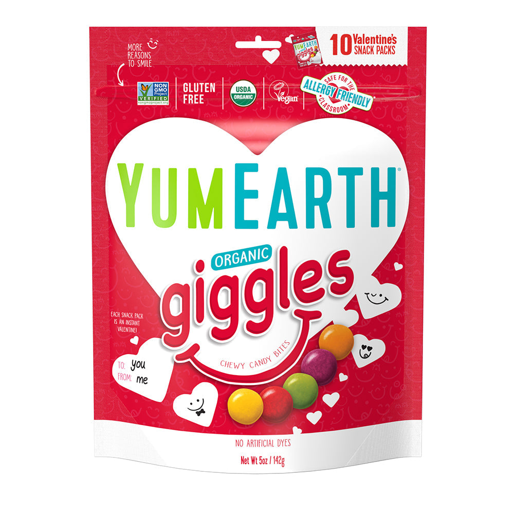 Yum Earth Organic Valentine's Giggles 10 Snack Packs 142g