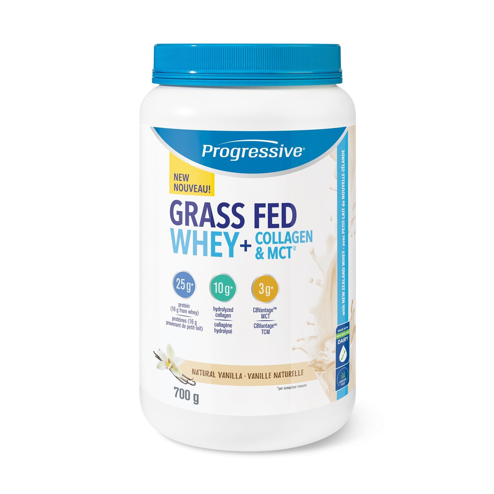 Progressive Grass Fed Whey + Collagen & MCT Vanilla 700g
