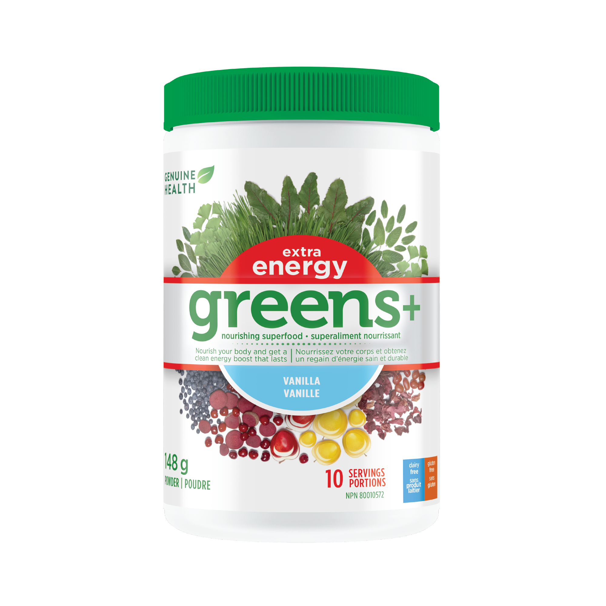 Genuine Health Greens+ Extra Energy Vanilla 148g