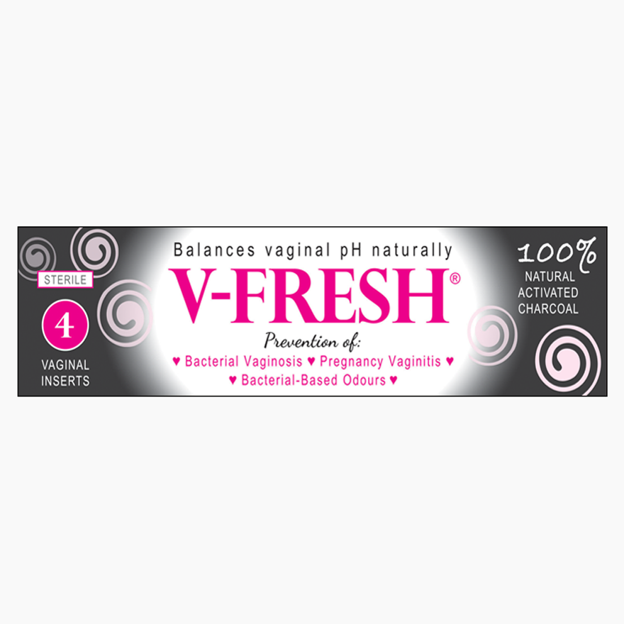 V-Fresh 100% Natural Activated Carbon 4 Vaginal Inserts