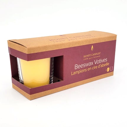 Honey Candles Beeswax Votive Natural 3-pack