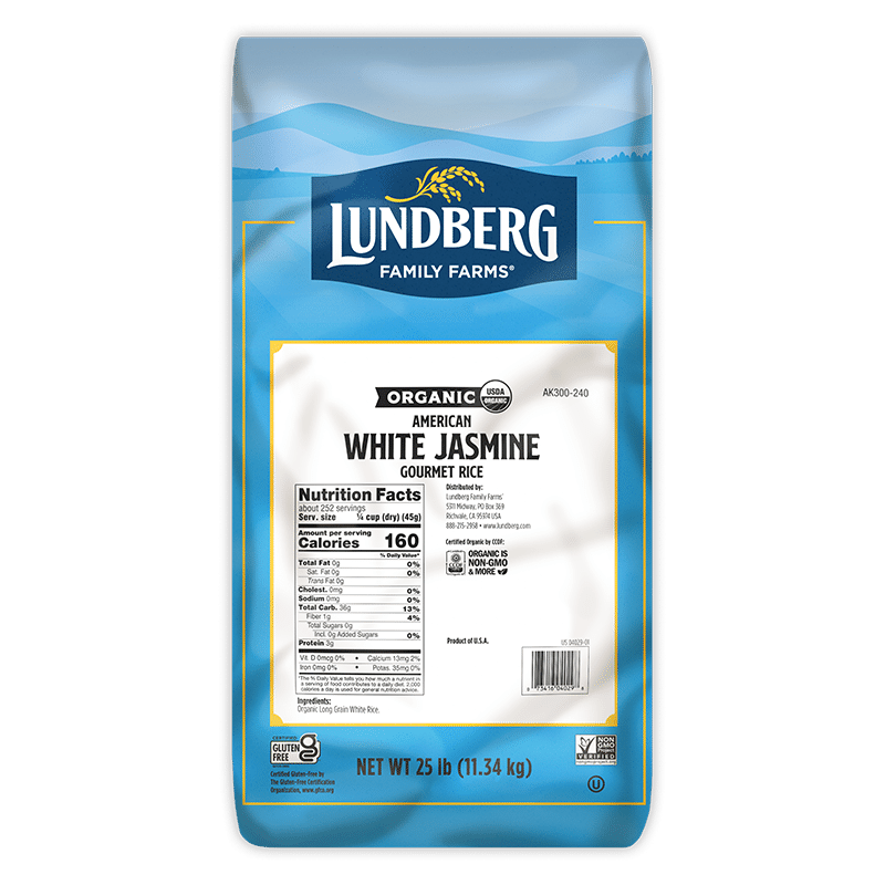 Lundberg Organic White Jasmine Rice 11.34kg