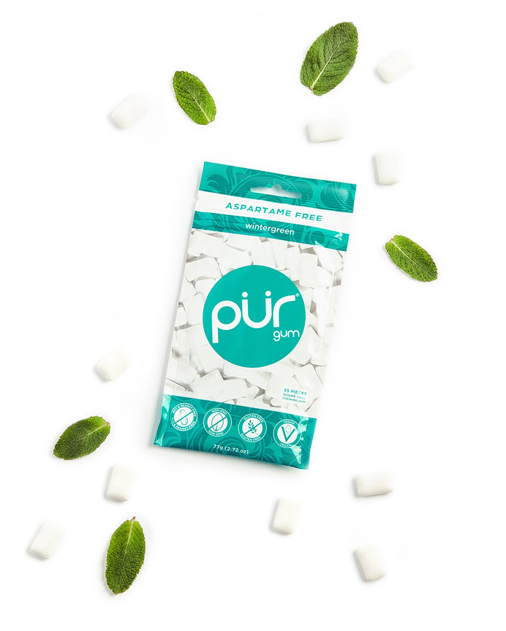 Pur Gum Sugar-Free Wintergreen Gum Bag 80g  (55 Pieces)
