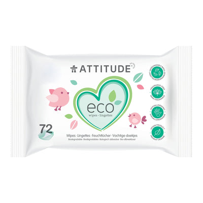 Attitude Baby Wipes Biodegradable 72ct