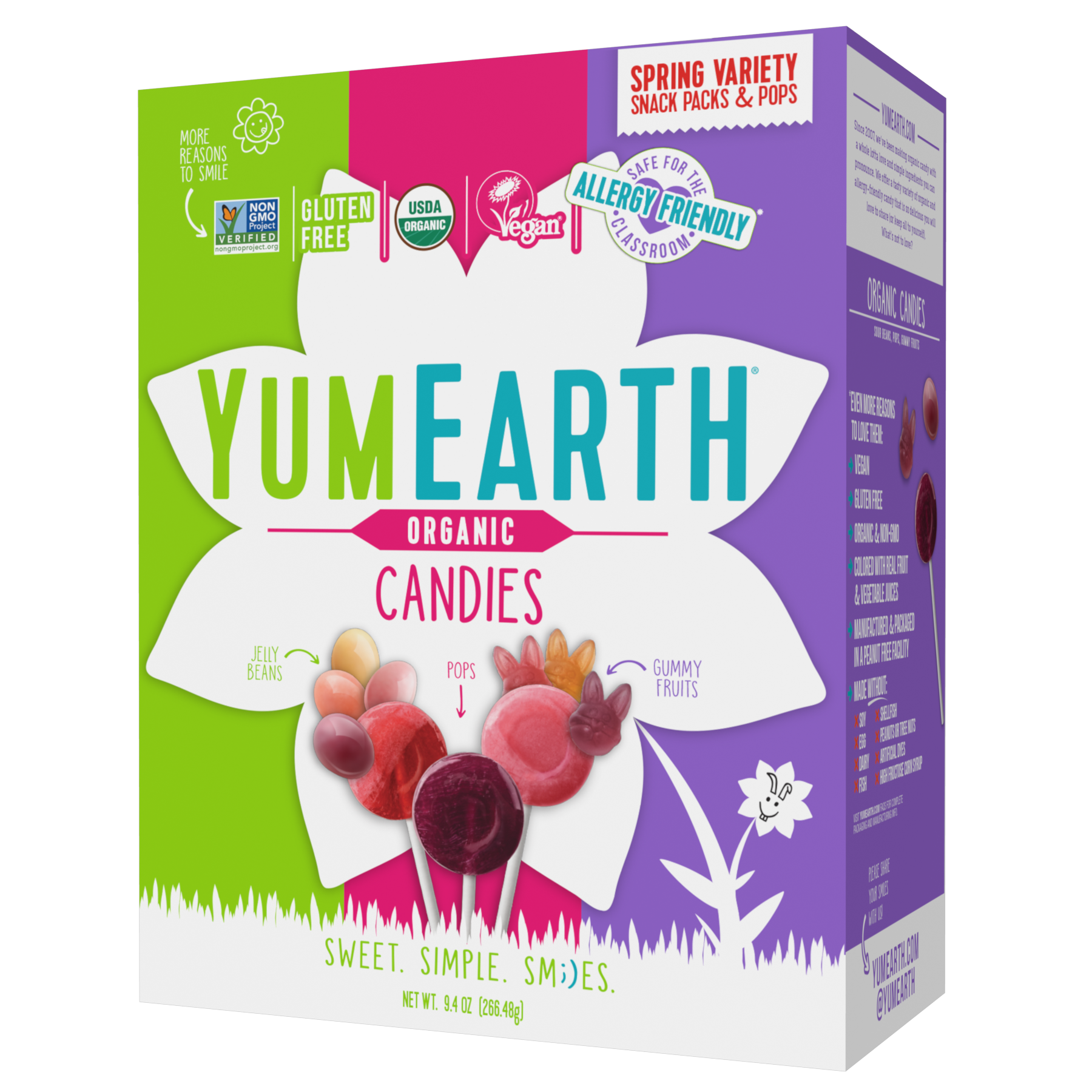 Yum Earth Organic Spring Variety Pack- Snack Packs & Pops 266.48g