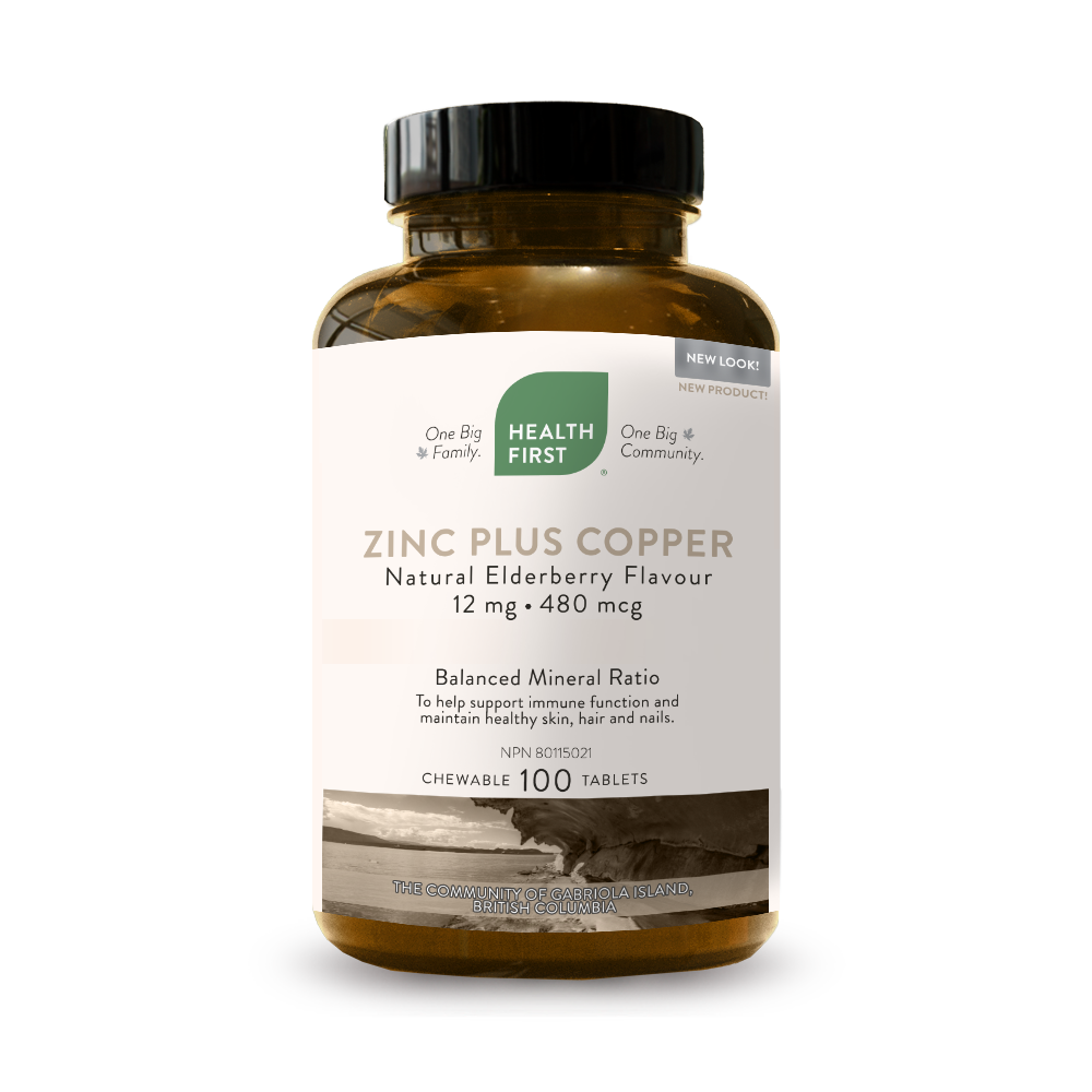 Health First Zinc Plus Copper 100 Elderberry Chewable Tablets